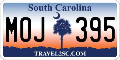 SC license plate MOJ395