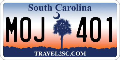 SC license plate MOJ401