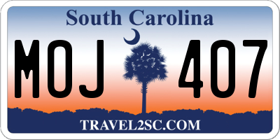 SC license plate MOJ407