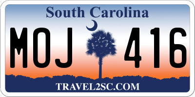 SC license plate MOJ416