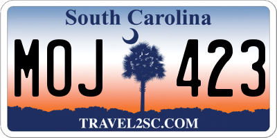SC license plate MOJ423