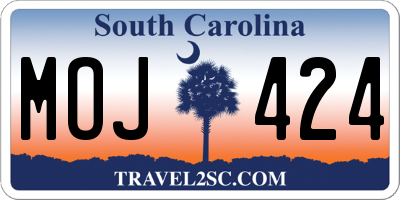 SC license plate MOJ424