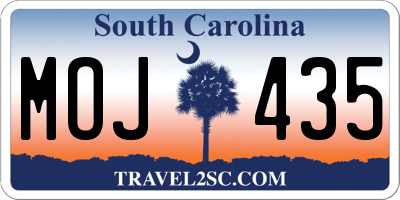 SC license plate MOJ435