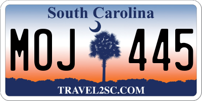 SC license plate MOJ445