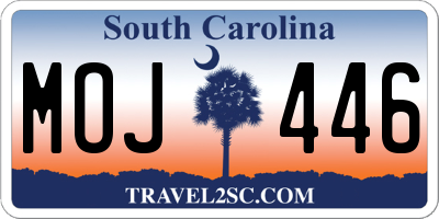 SC license plate MOJ446