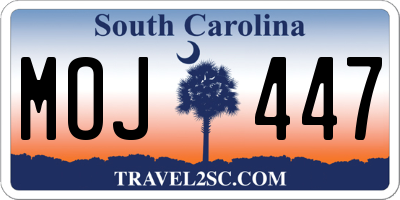 SC license plate MOJ447