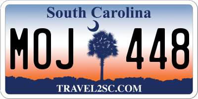 SC license plate MOJ448