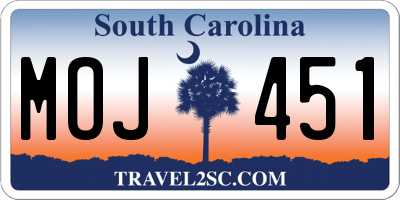 SC license plate MOJ451