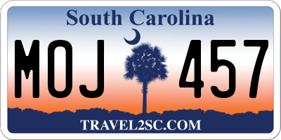 SC license plate MOJ457