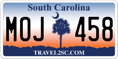SC license plate MOJ458