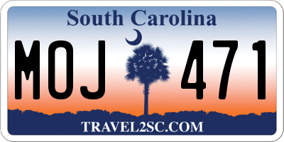 SC license plate MOJ471