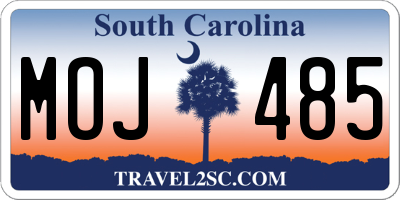 SC license plate MOJ485