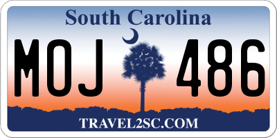 SC license plate MOJ486