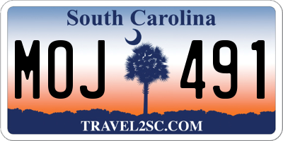SC license plate MOJ491
