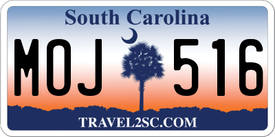 SC license plate MOJ516