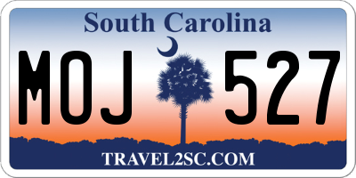 SC license plate MOJ527