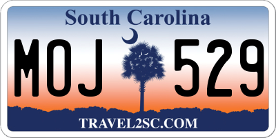 SC license plate MOJ529
