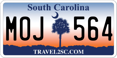 SC license plate MOJ564