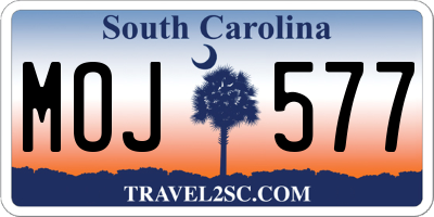 SC license plate MOJ577