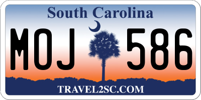 SC license plate MOJ586
