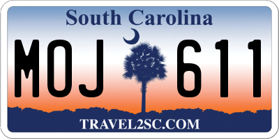 SC license plate MOJ611