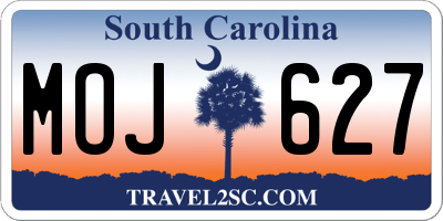 SC license plate MOJ627