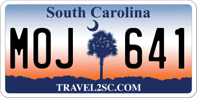 SC license plate MOJ641