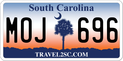SC license plate MOJ696