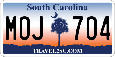 SC license plate MOJ704
