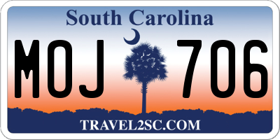 SC license plate MOJ706