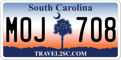 SC license plate MOJ708