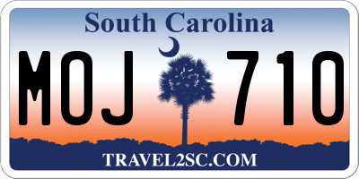 SC license plate MOJ710