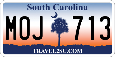 SC license plate MOJ713
