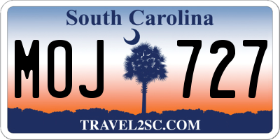 SC license plate MOJ727