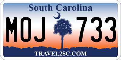 SC license plate MOJ733