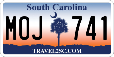 SC license plate MOJ741
