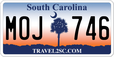 SC license plate MOJ746