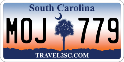 SC license plate MOJ779