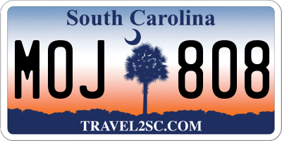 SC license plate MOJ808
