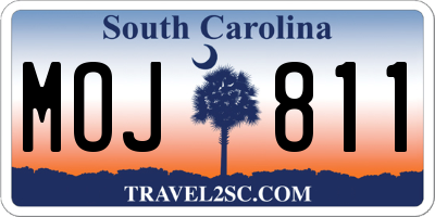 SC license plate MOJ811