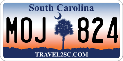 SC license plate MOJ824