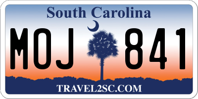 SC license plate MOJ841