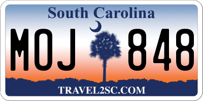 SC license plate MOJ848