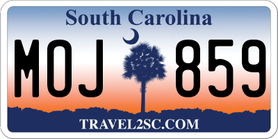 SC license plate MOJ859