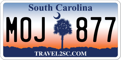 SC license plate MOJ877