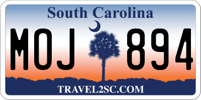 SC license plate MOJ894