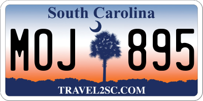 SC license plate MOJ895