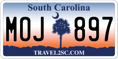 SC license plate MOJ897