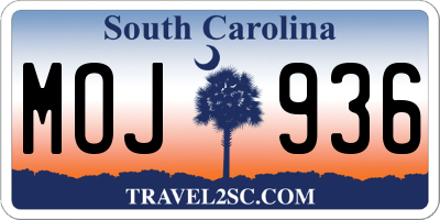 SC license plate MOJ936