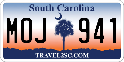 SC license plate MOJ941
